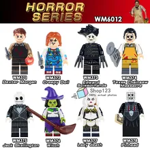 100PCS/Lot Horror MovieEdward Scissorhands Pinhead Lady Death Witch Jack Skellington Building Blocks Children toys