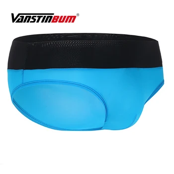 

VANSTINBUM Fashion Men Erotic Trunks Underwear Sexy Gay U Pouch Bikini Briefs Ice Silk Breathable Slip Homme Thin Underpants