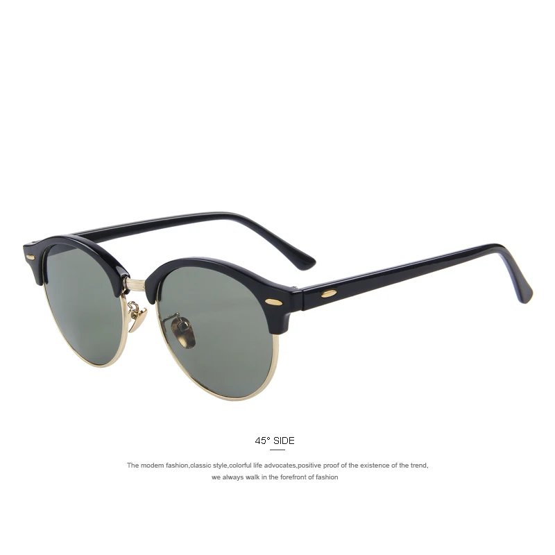 Merry's, женские ретро поляризованные солнцезащитные очки с заклепками, Классические брендовые Дизайнерские мужские солнцезащитные очки, полуоправа S'8054 - Цвет линз: C01 Black Green