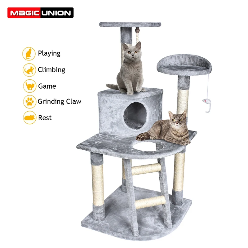 

Magic Union 90cm Cat Tree Tower Condo Furniture Scratch Post Cat Jumping Toy With Ladder for Kittens Pet House Domestic Delivery