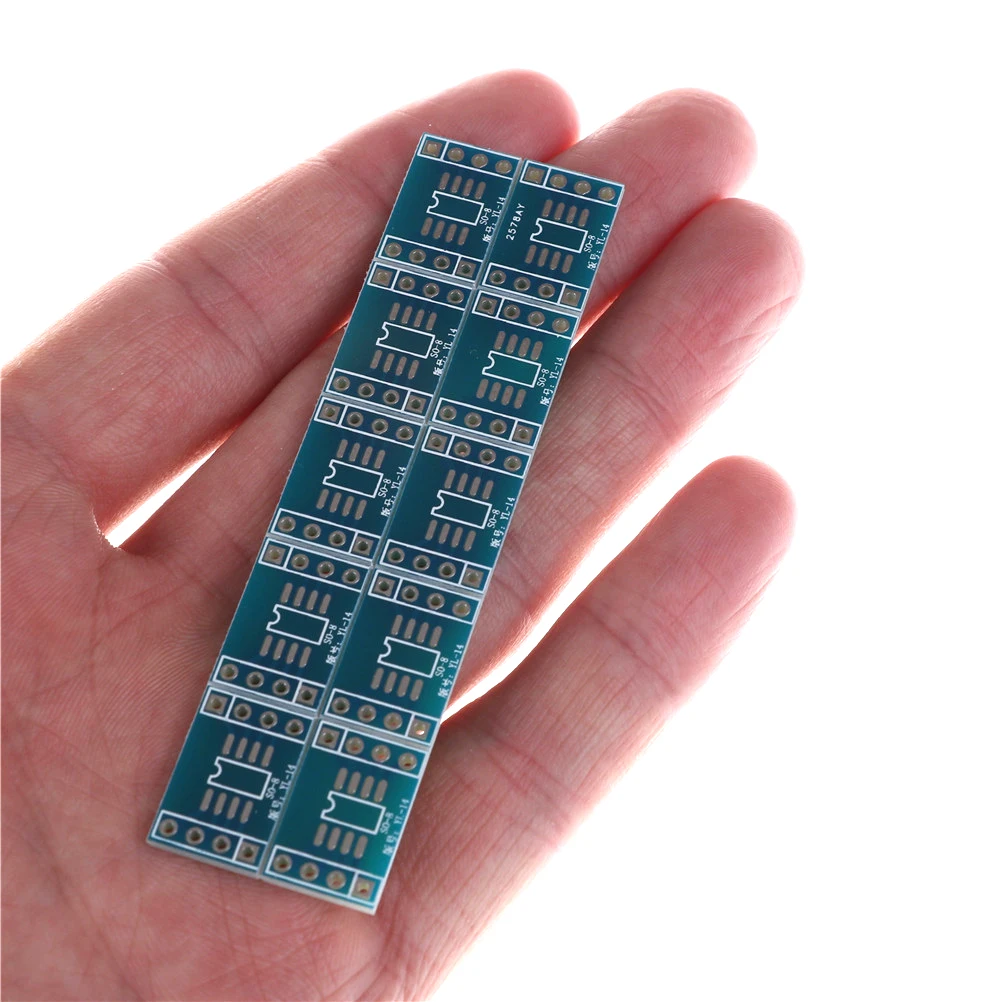 

New 10pcs SOP8 /TSSOP8 TO DIP8 Pinboard SMD To DIP Adapter For AD797 OPA627 New