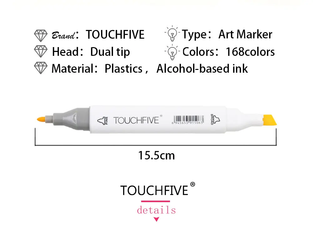 Touchfive 12/24 цветов кожи набор тонов на спиртовой основе чернильные ручки, маркеры для рисования для художника портретная иллюстрация Рисование товары для рукоделия