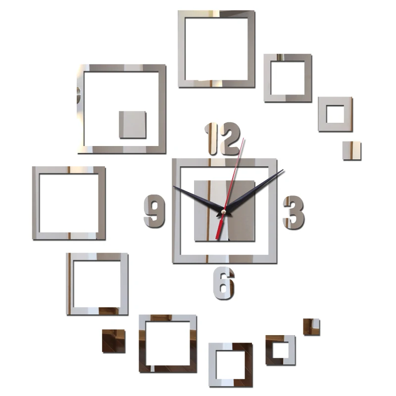 Hot new arrival wall clock clocks home decoration acrylic diy design stickers sticker mirror quartz needle | Дом и сад