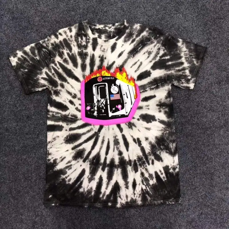 Новая ASTROWORLD Трэвиса Скотта TIE DYE футболка с длинным рукавом для мужчин и женщин 1:1 лучшее качество мода Casaul ASTROWORLD футболки - Цвет: 6