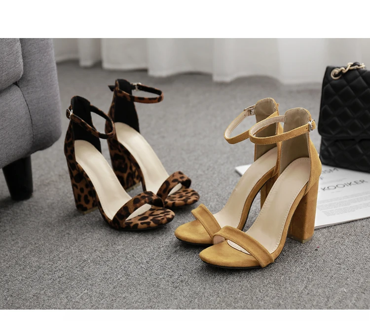 Женские сандалии с леопардовым принтом; модные сандалии-гладиаторы на высоком каблуке с открытым носком и ремешком на щиколотке; женские туфли-лодочки; Размеры 35-40; H145