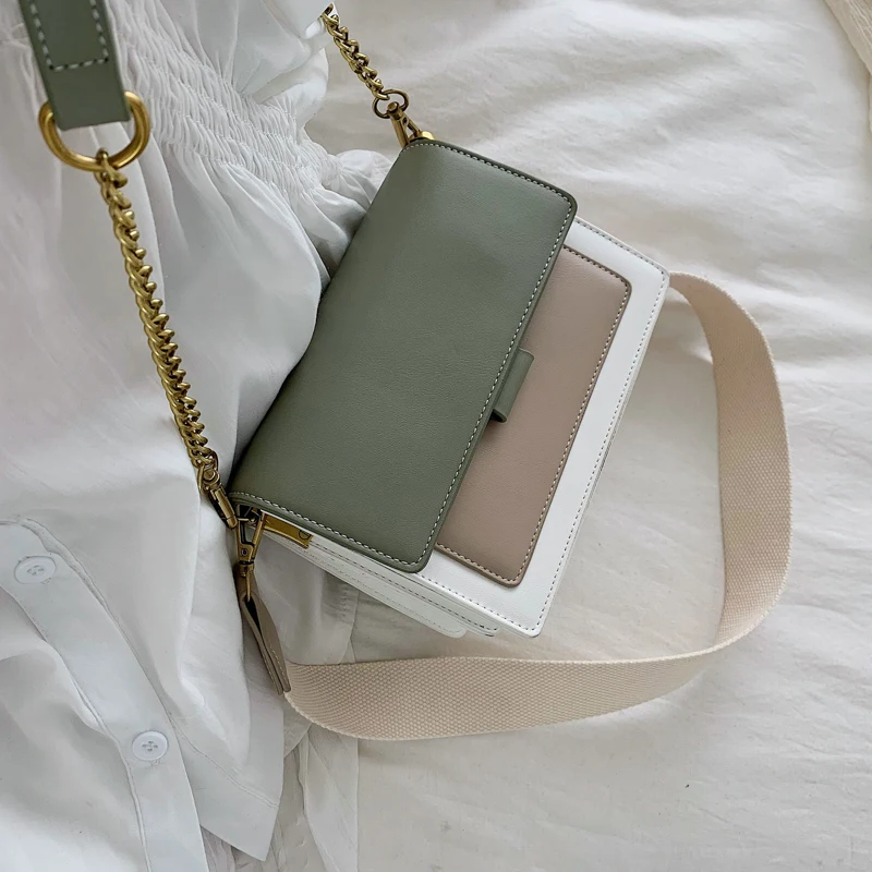 Bolsas para as Mulheres Bolsa de Viagem Contraste Couro Crossbody Moda Simples Ombro Bolsa Senhoras Cruz Corpo Cor 2021 9 Contraste cor couro crossbody sacos para as
