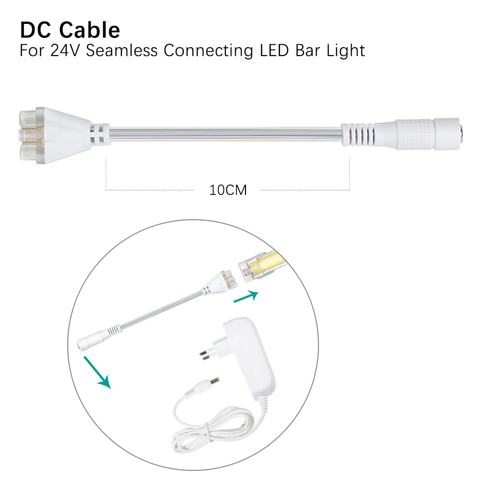 Бесшовные подключения DC Мощность Кабель с разъемом для 24V бесшовные подключения светодиодный бар светильник
