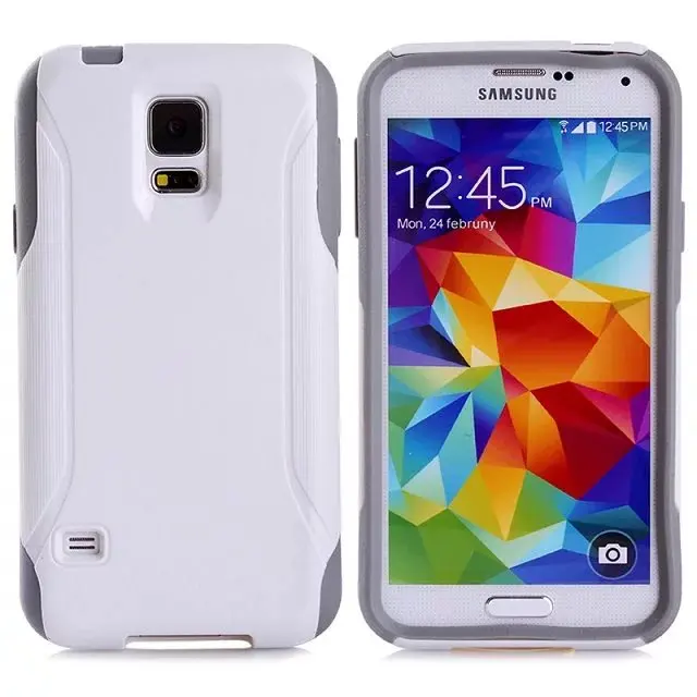 DHL,, высококачественный ПК+ ТПУ чехол для Samsung Galaxy S5. 2 в 1 шт+ жесткий чехол из термопластичного полиуретана для Samsung Galaxy S5, 100 шт/партия - Цвет: White