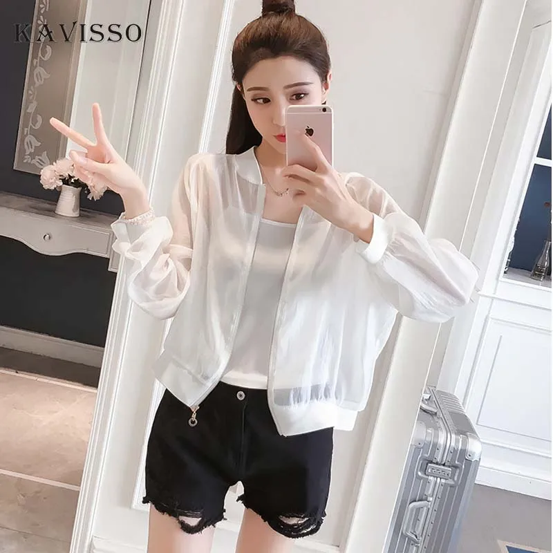 Back Bandage Thin Basic Jacket Coat Women 2018 Summer Fashion Portrait Print Bomber Jacket Sunscreen Clothes jaqueta feminina