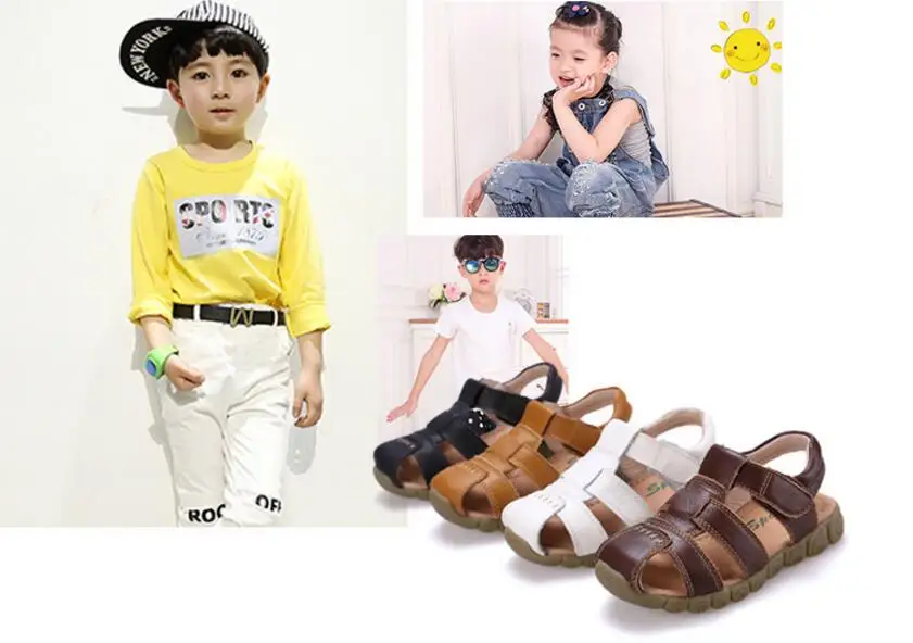 Children cow leather sandals-15