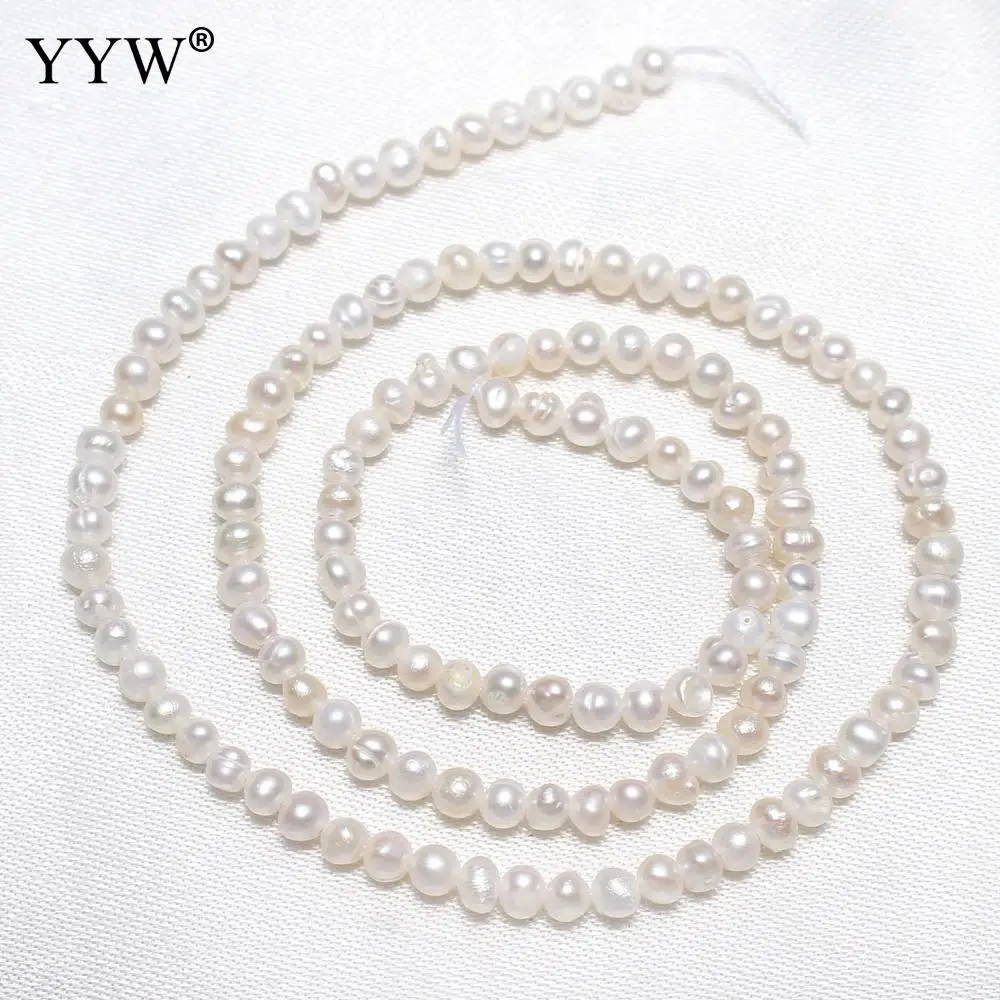 

2-3mm White Potato Cultured Baroque Freshwater Pearl Natural Stone Beads for Bracelets Necklace DIY Gifts Jewelry Making 15"