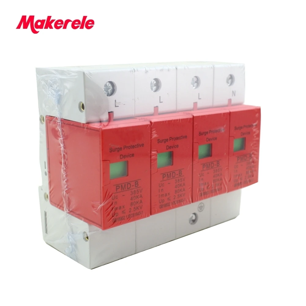 420VAC SPD 40-80KA 4 P ОПН устройства защиты Электрический дом surge protector молниезащиты B