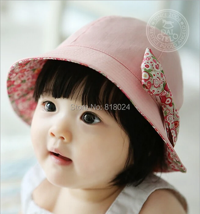 

New Arrival Double Sides Baby girls flower summer hats , wide brim bonnet hats,baby sun hats kids cap , for 3-12 months