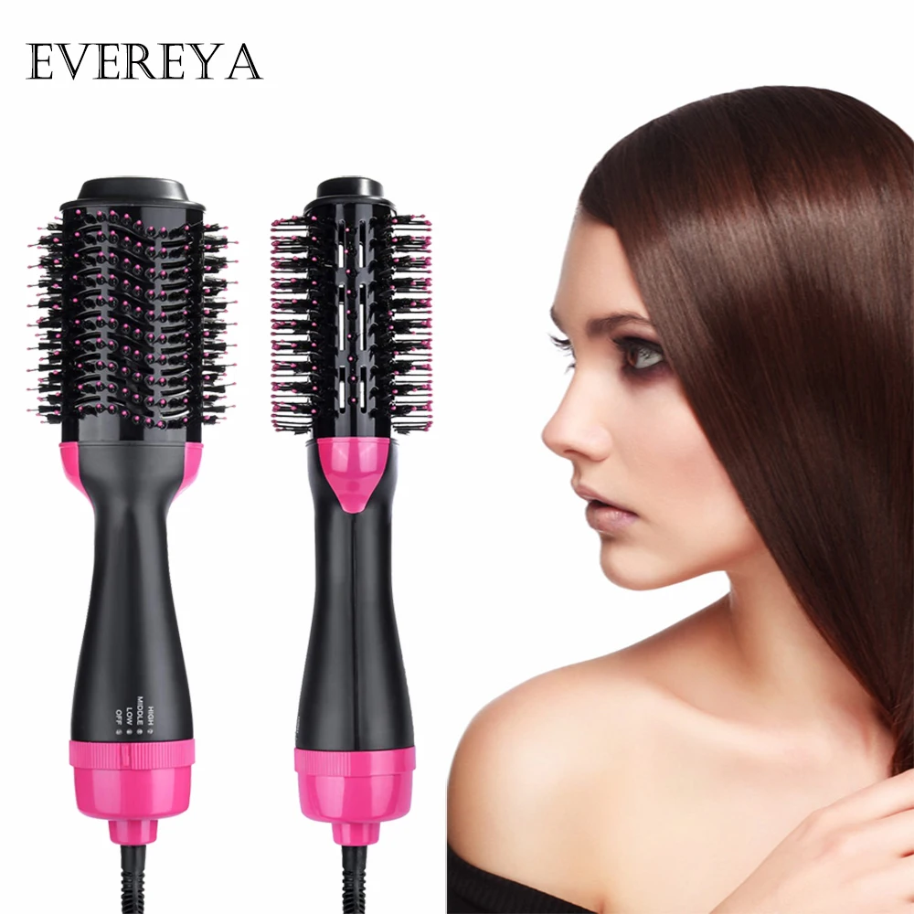 

EVEREY Professional Hair Dryer Brush 2 In 1 Hair Straightener Curler Comb Electric Blow Dryer With Comb Hair Brush Roller Styler