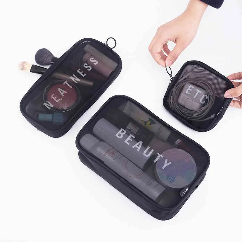 

Women Travel Cosmetic Bag Casual Zipper Make Up Transparent Makeup Case Organizer Storage Pouch Toiletry Beauty Wash Kit Bags