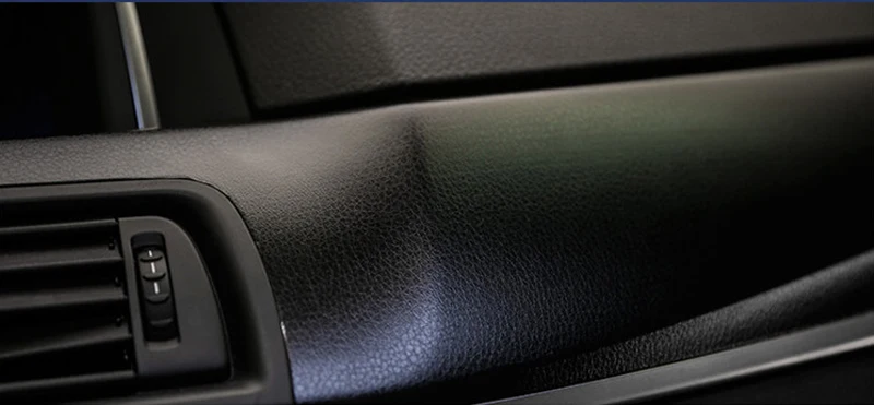 Tanie Premium czarny skórzany wzór klej do PVC folia winylowa naklejki dla Auto Car dekoracji sklep