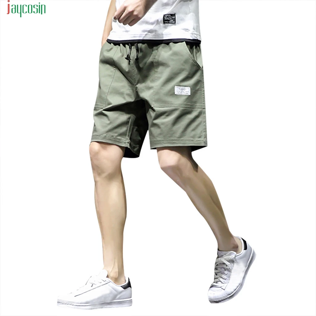 Jaycosin мужские легкие однотонные шорты модные повседневные свободные штаны до колена для лета Pantalones Ligeros De Lino