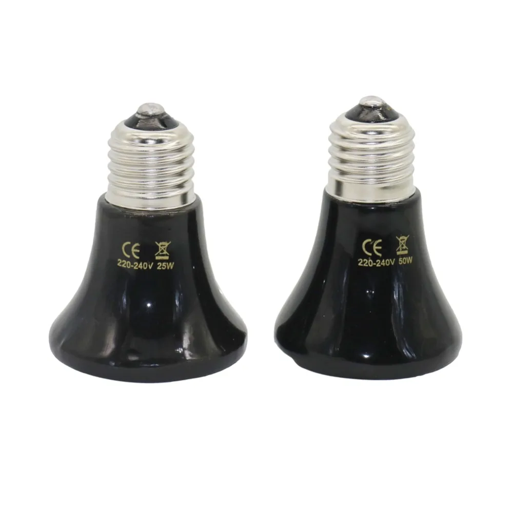 

10 Pcs E27 220V-240V Infrared Ceramic Emitter Heat Lamp Reptile pet Brooder Breeding Breeding Light 25W 50W 75W 100W