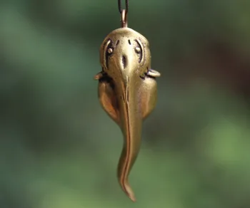 

6 CM Bronze Chinese Lucky Animal catfish Fish Wealth Amulet Necklaces Pendant
