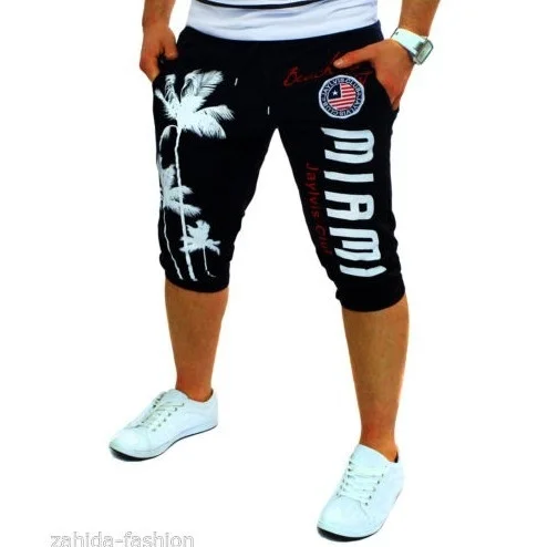 ZOGAA Для Мужчин's Спортивные шорты в стиле «хип-хоп» с кулиской элистичные, средней, посадки шорты с принтом дизайн мужские брюки короткие