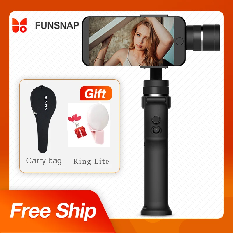 Захват funsnap 3 оси Gimbal Handhled стабилизатор для смартфонов iPhone samsung S8 Gopro Hero 6 5 Xiaoyi 4k pk DJI OSMO 2 Zhiyun