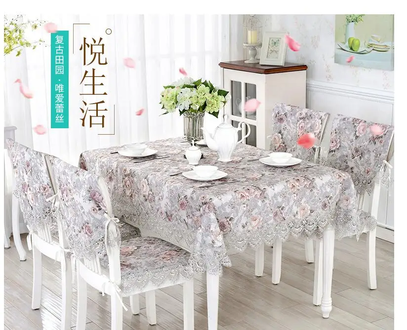 Европейская роскошная вышитая скатерть, стол, обеденный стол, скатерть, кружевная ткань, кофейный столик кресло, набор