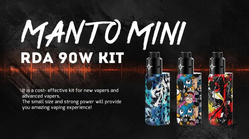 Электронная сигарета Rincoe Manto Mini 90 Вт комплект RDA Vape один 18650 Батарея Малый размеры полный батарея выход PC материал Ecig комплект