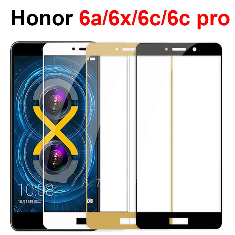 

Tempered glass for huawei honor 6x 6a 6c protective glass on honor 6c pro screen protector protection full coverage 2.5D 9H film