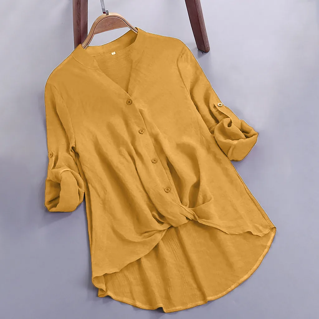 Women Blusas Femininas tunic Shirt 2019 cotton and linen tunika Tops half Sleeve Blouse Button office casual blusas female shirt Women Blusas Femininas tunic Shirt 2019 cotton and linen tunika Tops half Sleeve Blouse Button office casual blusas female shirt