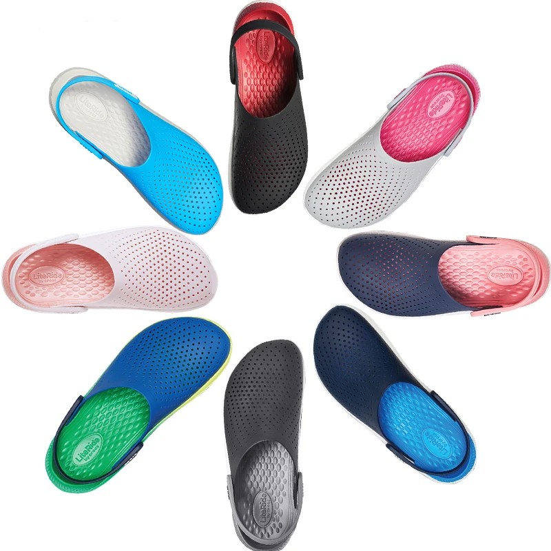 CROCS LiteRide Clog Black Red Sports Sandals for Men Outdoor Beach Sandals Women Light Footwear Quick Dry Crocs-shoes