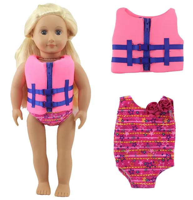 1Set Swimwear Swimsuit /life jacket Clothes For 18 inch American Girl