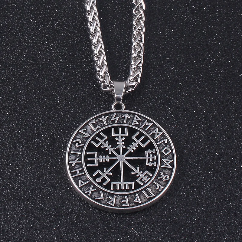 فايكنغ مجوهرات Vegvisir البوصلة قلادة قلادة العتيقة الفضة أودين رمز رون تميمة القلائد للرجال المختنق مجوهرات فايكنغ مجوهرات Vegvisir البوصلة قلادة قلادة العتيقة الفضة أودين رمز رون تميمة القلائد للرجال المختنق مجوهرات