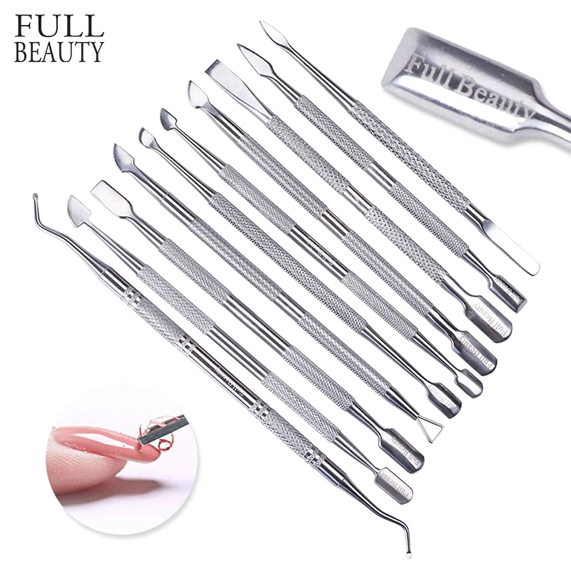 

Full Beauty 10 Type Cuticle Pusher Stainless Steel Cutter Remover Deal Skin Tools Manicure Pedicure Salon Nail Files CHFB08-32