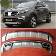 2011 2012-2014 для KIA Sportager Высокое качество пластика ABS Chrome спереди + задний бампер крышка отделка автомобиля стиль аксессуары
