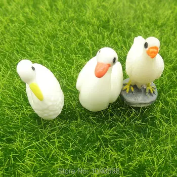 

100pcs/lot resin solid simulation durk swan bird mix Ornaments Micro landscape Ornaments Creative Home Gardening Decoration