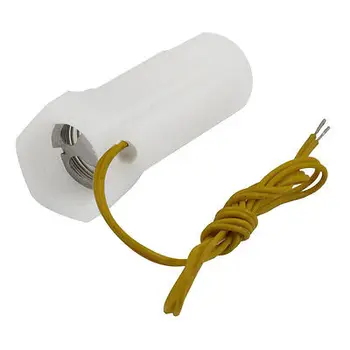 

White Plastic Shell Magnetic Water Flow Switch Flowmeter w Inner Outer Thread