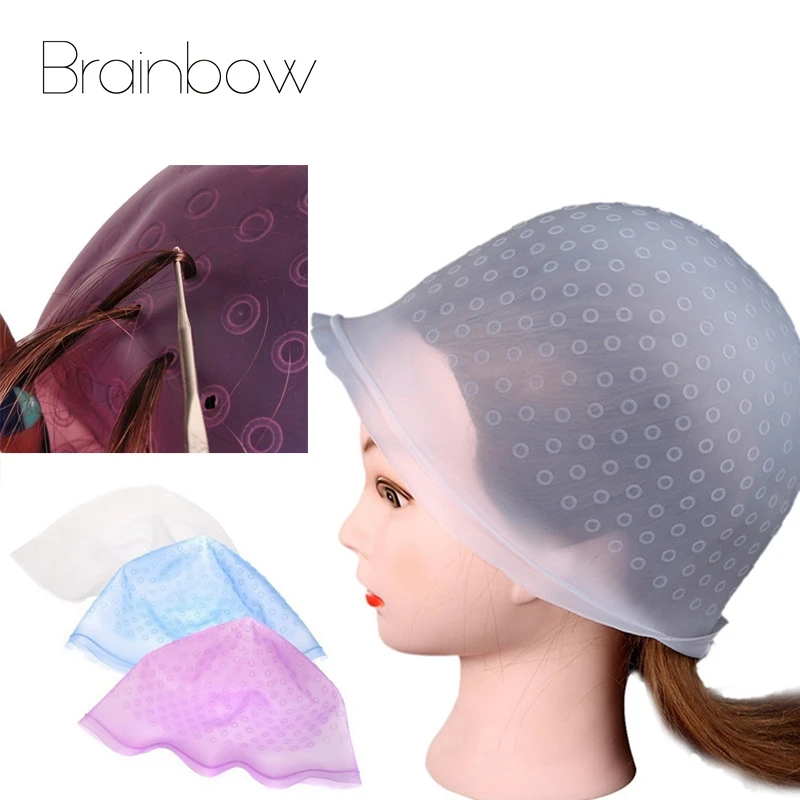 Brainbow 1 шт. Профессиональный салонный краситель Силиконовый колпачок+ игла для волос салонный цвет ing подсветка многоразовый набор глазурь опрокидывание цвет инструменты