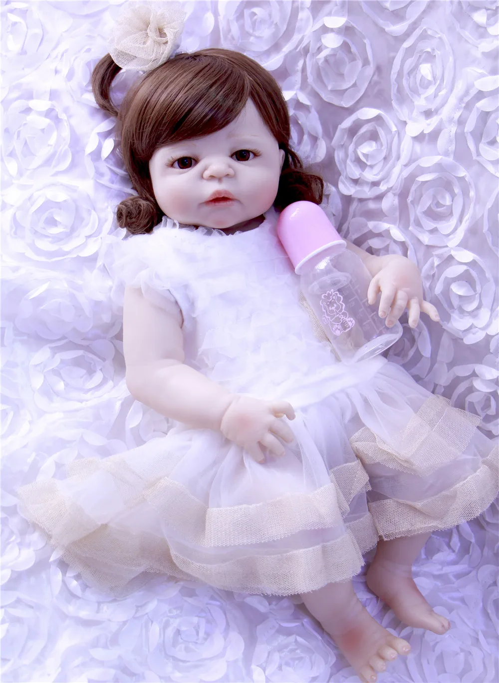 Настоящее силикона Reborn Baby Menina жив 23 ''для новорожденных девочек куклы полное