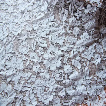 

Quality Clothing Peony Embroidered Lace Fabric / Lace Wedding Dress Embroidered Curtain Fabric Diy Handmade RS20
