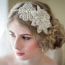 New Luxurious Handmade Rhinestone Crystal Flower Bridal Headbands Tiara Wedding Woman Hair Accessories Hairband With Ribbon Belt