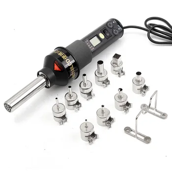 

220V 450W Degree LCD Adjustable Electronic Heat Hot Air Gun Desoldering Soldering Station IC SMD BGA Rework 9 Nozzle 8018LCD