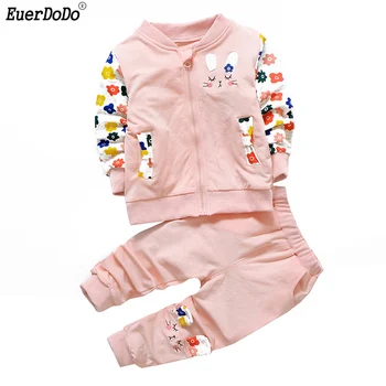 

Kids Tracksuit For Girl Baby Clothing Set Spring Autumn Floral Jacket Pants 2pcs Suit For Girls Outfits Toddler Girl Sports Suit