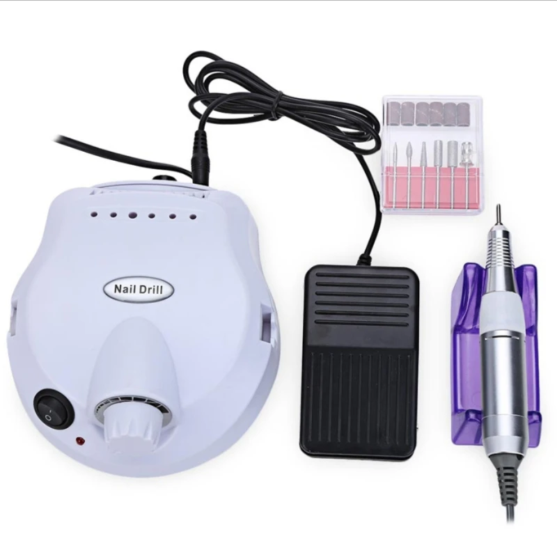 35000rpm Electric Nail Broca Profissional Máquina Anti-queimadura Punho Arquivo Máquina Manicure Kit de Unhas Ferramentas Aparelhos para Manicure 16 Brocas elétricas p/ manicure e acessórios