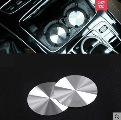

Stainless Steel Cup Holder Mat Trim Sticker For Maserati Levante For Ghibli For Quattroporte 2016 Accessories New 2pcs