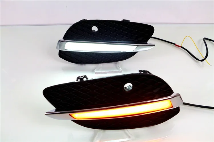 

Hireno Car LED DRL Waterproof ABS 12V Daytime Running Lights for Mercedes-Benz 2015 2016 GLC X205 Fog lamp 2PCS