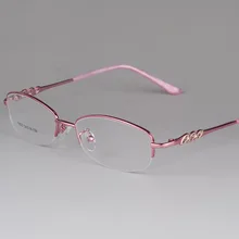 Женские деловые очки оправа металлическая полурамка титановая оправа для очков сплав ультра-легкие близорукие очки