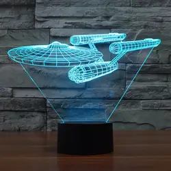 Лидер продаж 3D свет в ночь Новинка Star Trek bulbing USB сенсорный выключатель RGB настольная лампа Звездные войны luminaria-де-меса домашний Декор подарок