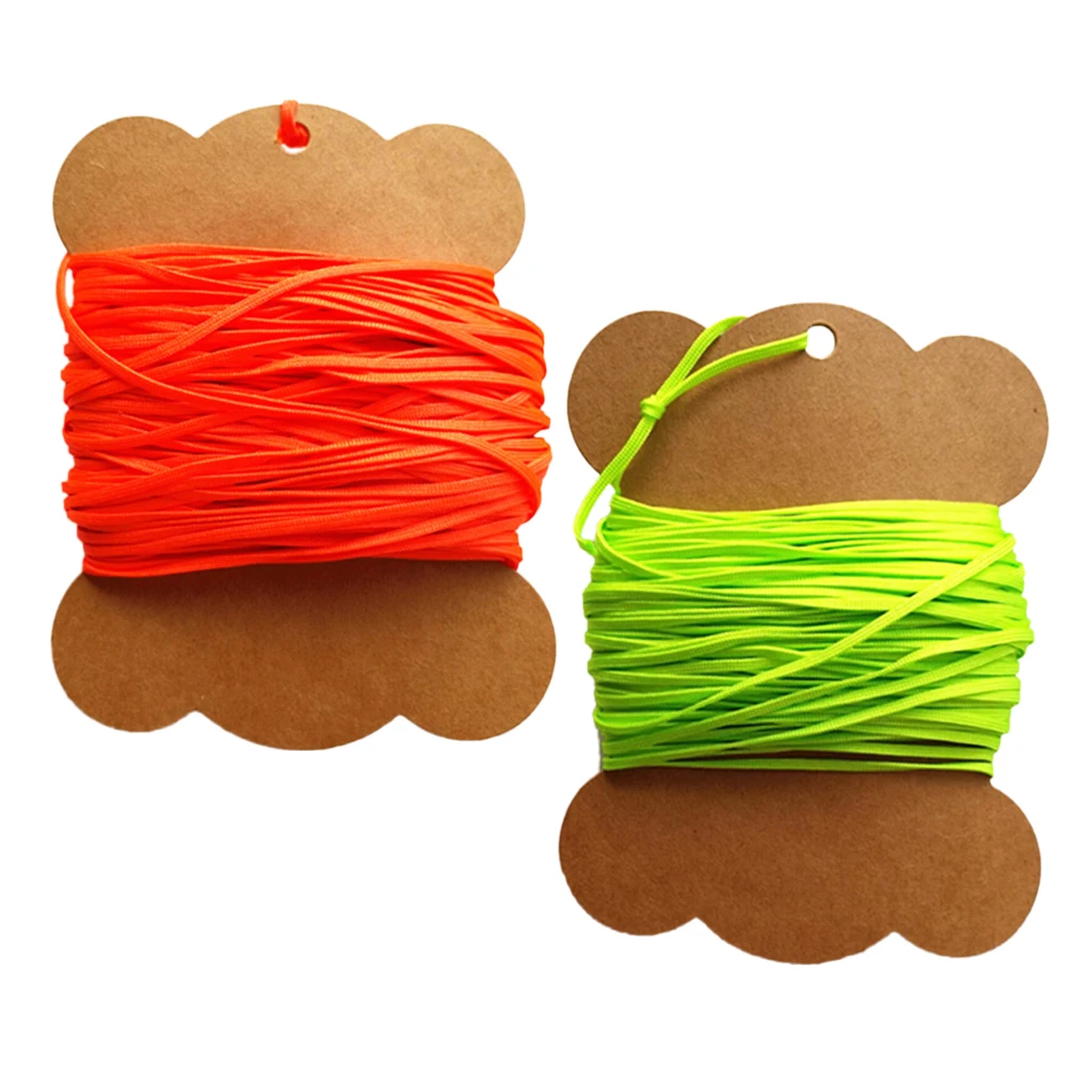 2mm Hgh Strength Flat Line Lightweight Dive Spool Finger Reel Line 15M/30M/50M for Scuba Diving Tools Fluorescent Orange/Green