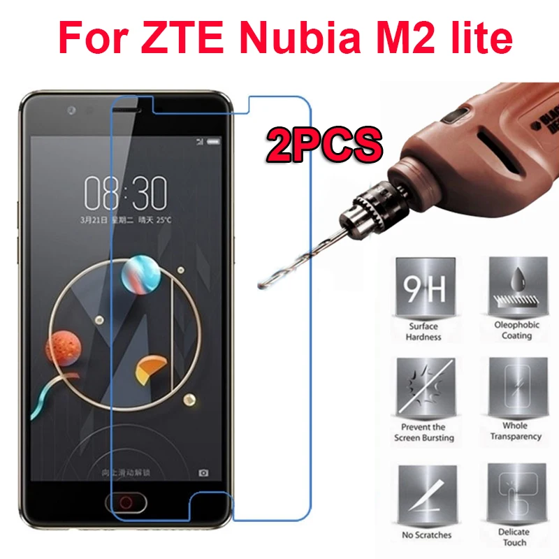 2PCS Tempered Glass Protective Film For ZTE Nubia M2 Lite