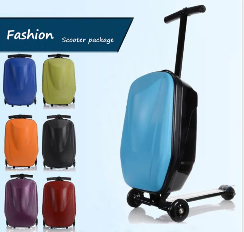 

New Designe Child Scooter Luggage Suitcase With Wheels Skateboard Carry ons Luggage Travel Trolley Case XL006